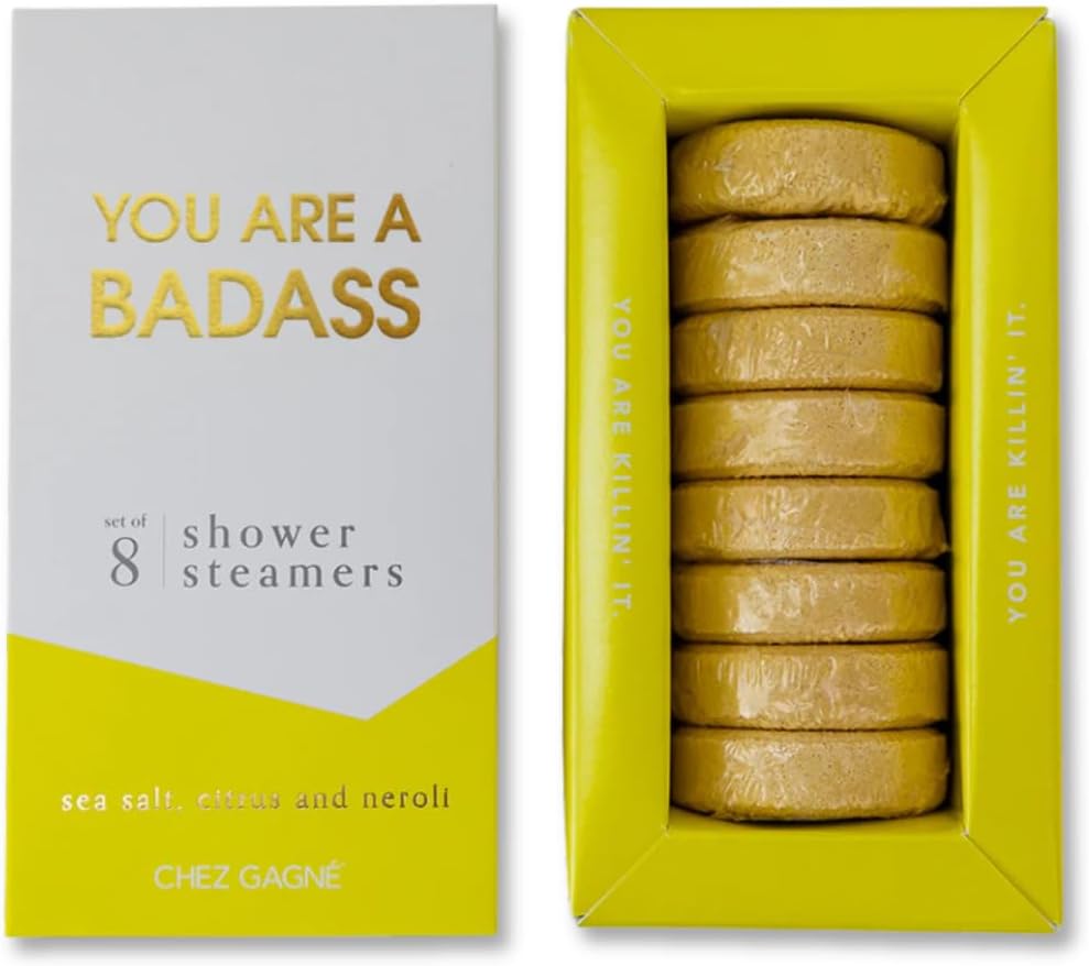 Aromatherapy Shower Steamers - You are A Badass - Sea Salt Citrus + Neroli, Set of 8 - Vegan, Cruelty-Free, Made in USA - Paraben, Sulfate & Phthalate-Free - Graduation Gift, Congrats Celebration Gift