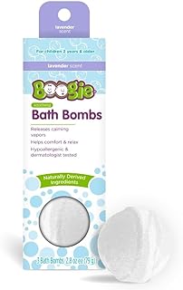 Boogie Kids Bath Bombs, Naturally Derived, Made with Aloe and Calming Vapors, Lavender, 3 Bath Bombs, 2.8 oz, Pack of 1