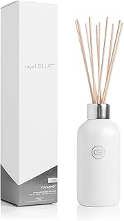 Capri Blue Volcano Reed Diffuser Set - Includes Reeds, Fragrance Oil, and Glass Bottle - Luxury Scented Reed Diffusers for Home Decor - Room Fresheners - White (8 fl oz)