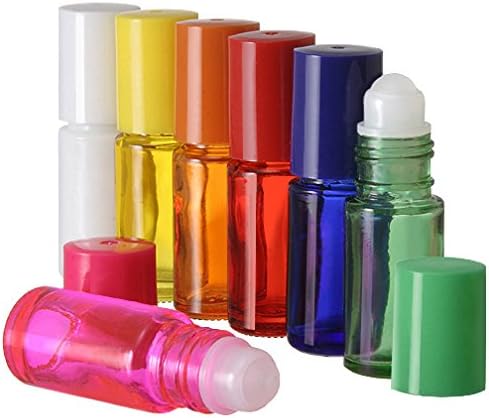 Clear Glass Roll on 5 ml. Perfume Bottle. Perfect for Essential Oils Aromatherapy, Perfume, and Cologne. Plastic Roller. Pipettes Included (144 Bottles, Clear)