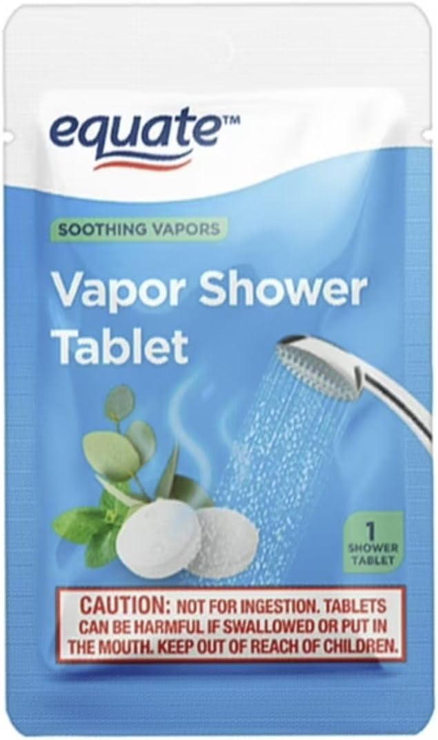 Equate Vapor Shower Tablet, Soothing Vapors with Eucalyptus and Menthol, Non-Medicated, 5 Count, 2 Pack