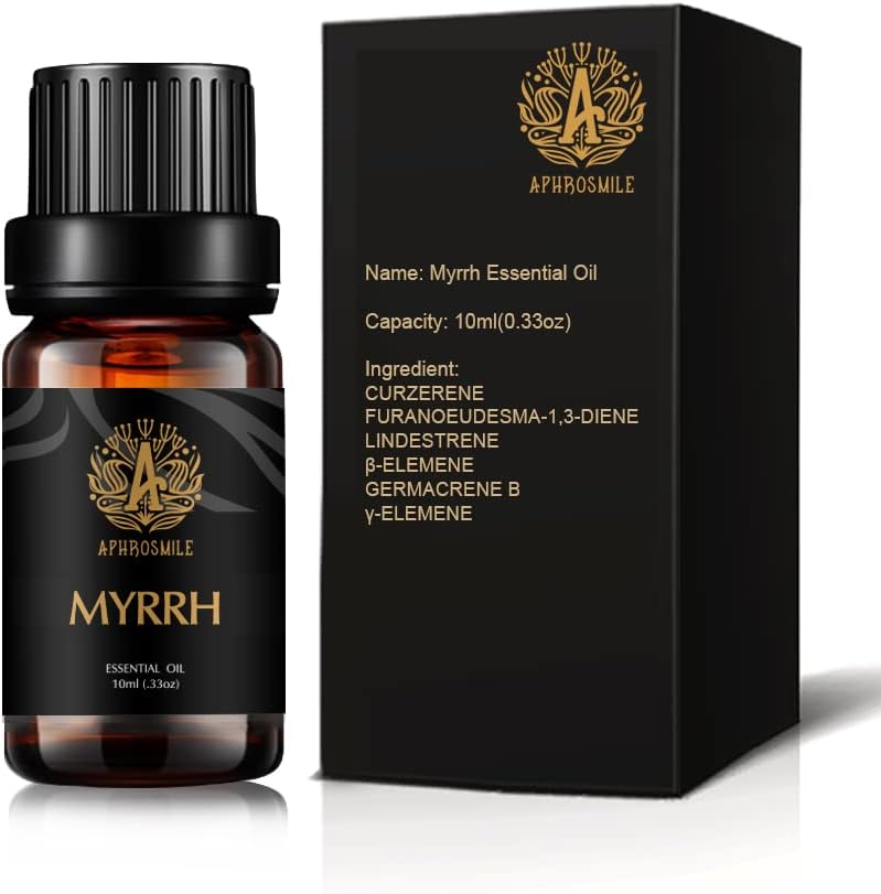 Myrrh Essential Oil - 100% Pure Myrrh Oil, Organic Therapeutic-Grade Aromatherapy Essential Oil 10mL/0.33oz