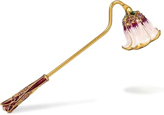 Elegant Royal-Style Candle Snuffer with Pearl Inlay, Candlesnuffers Wick Snuffer Candle Accessory for Putting Out Extinguish Candle (Purple + White)