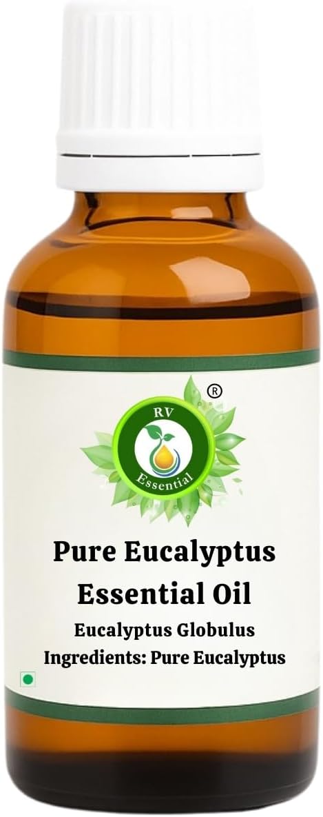 R V Essential Pure Eucalyptus Essential Oil 50ml (1.69oz)- Eucalyptus globulus (100% Pure and Natural Therapeutic Grade)