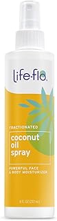 Life-Flo Fractionated Coconut Oil Spray - Liquid Coconut Oil for Skin, Hair and Nails, Lightweight Face Oil, Body Moisturizer, Cuticle Oil, Hypoallergenic, 60-Day Guarantee, Not Tested on Animals, 8oz