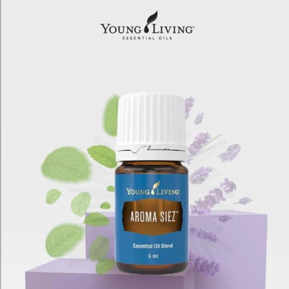 Young Living Aroma Siez Essential Oil Blend | 5 ml | Soothing, Refreshing, Relaxing Aroma | Ideal for Massage &amp; Topical Use | Lavender, Peppermint &amp; Basil Blend | Premium Essential Oils