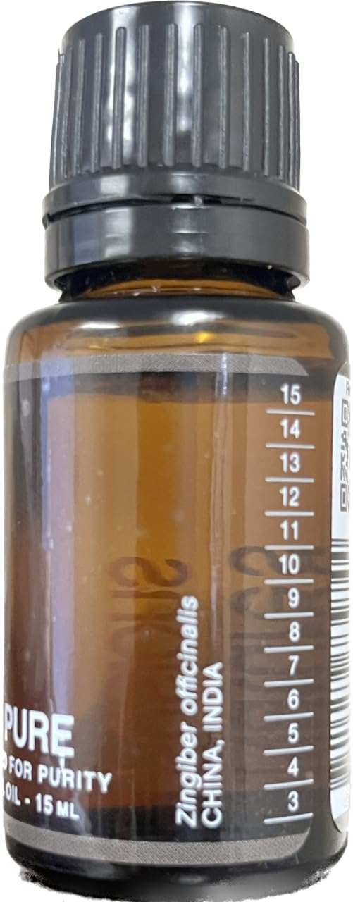 Nature's Fusions Ginger Root, 100% Pure and Natural Essential Oils, Undiluted, Therapeutic Grade for Aromatherapy and Topical Use, .5 Fl Oz (Pack of 1) (15 mL)