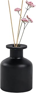 ericotry 1PCS 150ml/5oz Glass Diffuser Bottle Jars Pot Empty Refillable Exquisite Essential Oils Container for DIY Reed Diffuser Sticks Sets Crafts Decor Essential Oil Diffuser (Black)