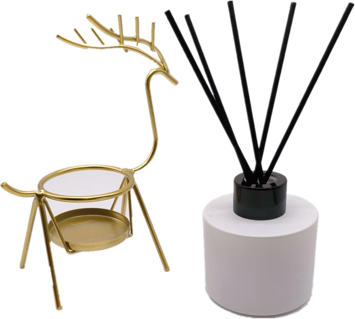 100ML Reed Diffuser Sets,3.4 OZ Empty Matte Round Glass Bottle with Black Sticks,Fragrance Replacement Container for Home 4PCS (Matte White)