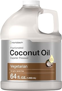 Horbäach Coconut Oil for Cooking | Liquid | 64 oz | Fractionated & Unflavored | Keto Friendly | Vegetarian, Non-GMO & Gluten Free