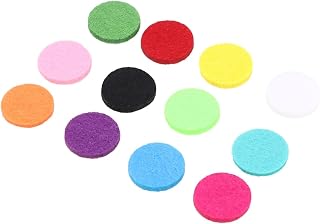 GARVALON 12Pcs Aromatherapy Essential Oil Diffuser Locket Refill Pads Multi-Color Cotton Inserts for Car Diffuser and Pendant Necklace Compatible Essential Oil