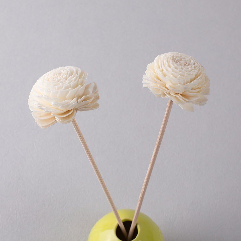 Reed Diffuser Sticks Set, 9 Pcs Rattan Reed Fragrance Diffuser and Artificial Flower Replacement Refill Rattan Sticks for Home Office Decor