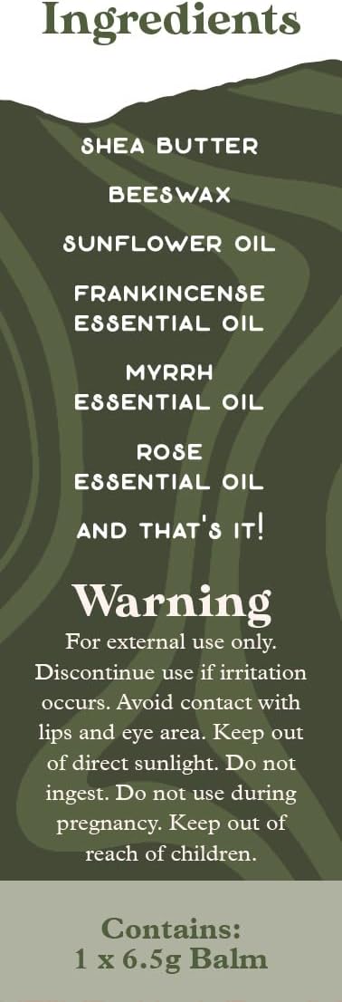Essential Oils Balm Stick | Enchanted Earth Aromatherapy Balm by Tacoma Aroma | Beeswax Based Body Balm | Frankincense, Myrrh & Rose Essential Oils Blend For Peace and Tranquility | 6.5 grams