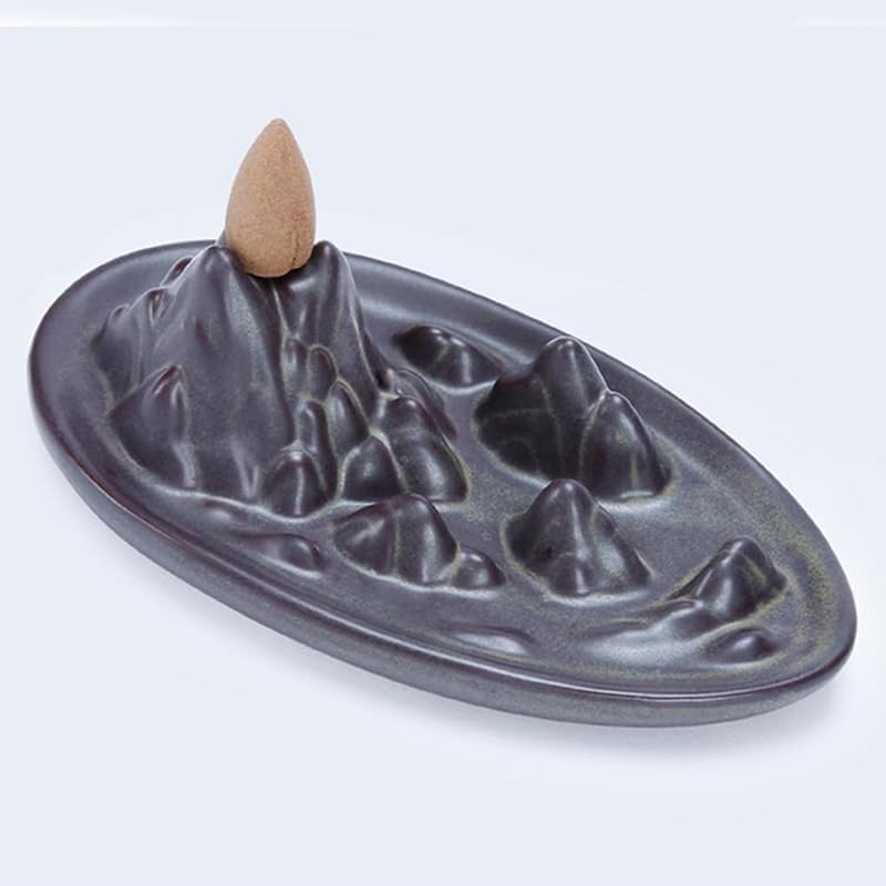 Ornaments Incense Burner, Ceramic Backflow Censer, Backflow Aromatherapy Incense Censer Holder for Home Reading Room Ornaments