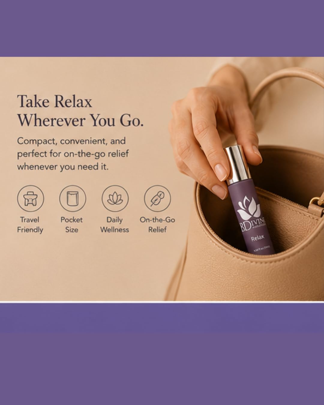 Essential Oil Roll-On – Natural Aromatherapy Blend in a Convenient Roller for Everyday Wellbeing (Relax)