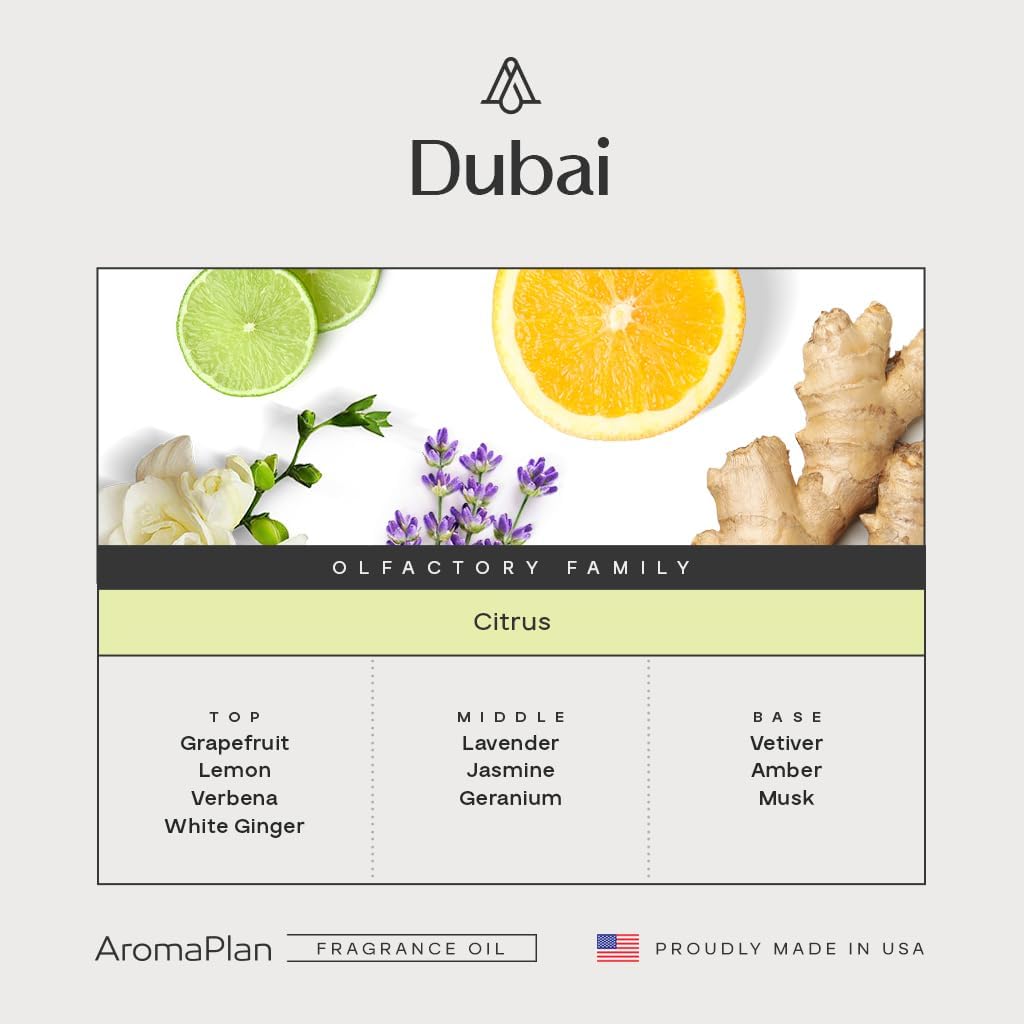 AromaPlan Hotel Scents Dubai 2-Pack (5.07 Fl Oz/150ml Each) Luxury Aroma & Hotel Fragrance Diffuser Oil- Hotel Diffuser Oil for Aromatherapy- USA Made, Bigger Bottle, Bolder Aroma & Longer Lasting