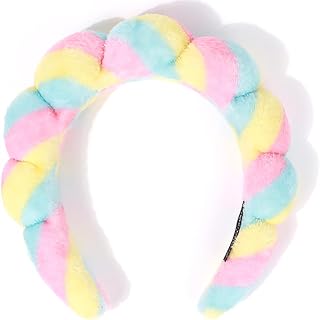 AOENJIE Spa Headbands for Washing Face or Makeup, Sponge Bubble Skincare Headbands, Puffy Terry Cloth Hairband for Women, Skin Care Makeup Headwear Hair Accessories for Girls