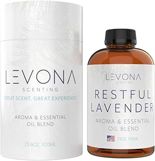 Levona Scents Pure Essential Oils for Diffusers for Home Luxury Scents - Restful Lavender Essential Oil is A Floral Blend of Eucalyptus, Bergamot, Lavender - Aroma Diffuser Oil