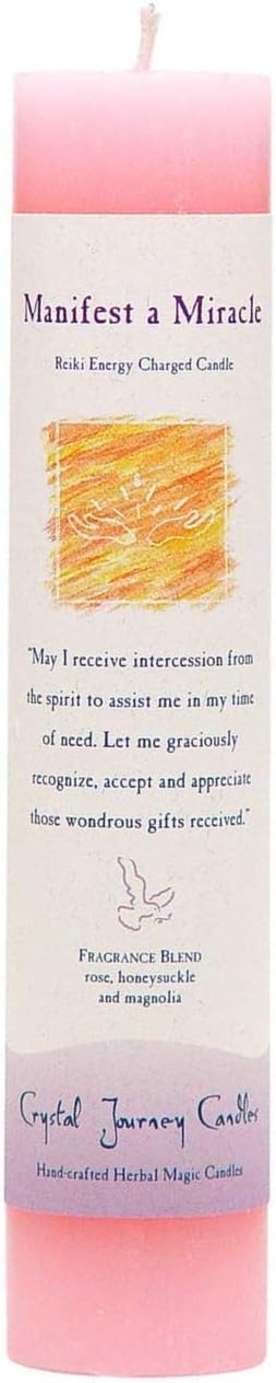 CRYSTAL JOURNEY Candle Pillar Manifest Miracle, 1 EA
