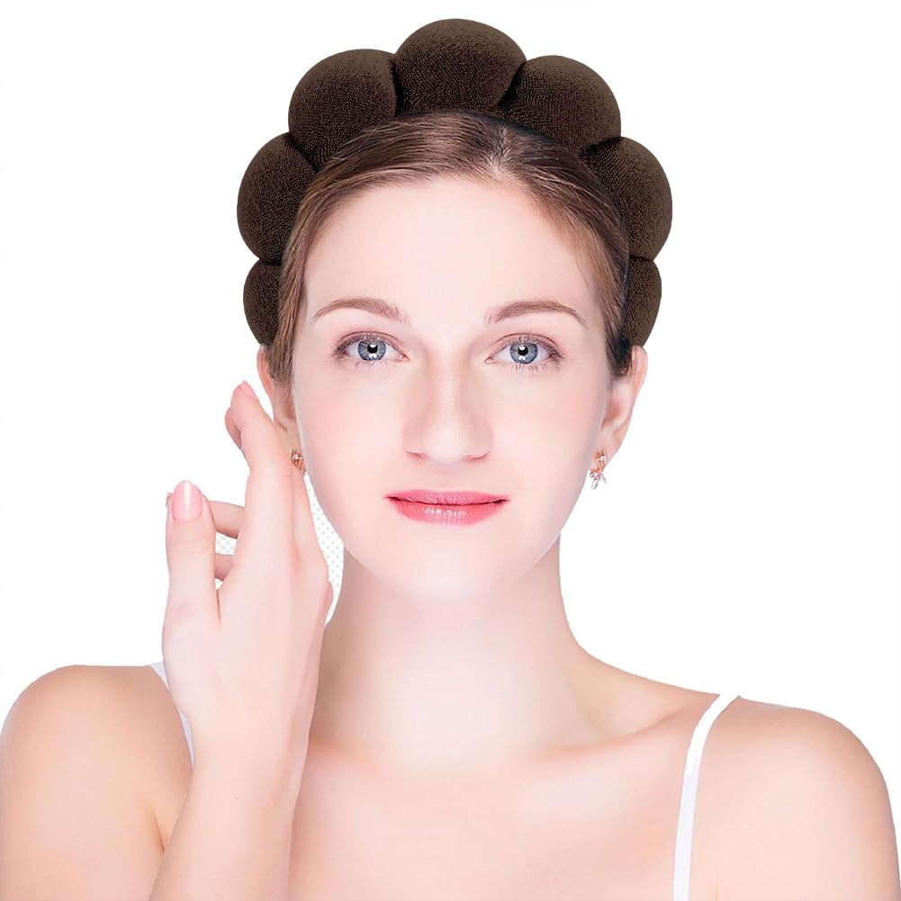 Spa Headbands for Women Washing Face, Facial, Makeup, Skincare | Puffy Terry Cloth Spa Hair band For girls Washing Face, For Facial Makeup, For Skincare Treatment