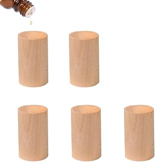 5 Pcs Wood Essential Oil Diffusers,Small Wood Fragrance DIffusers,Fragrance Retention,Wooden Aromatherapy Round Diffuser for Car,Home, Bathroom, Office, Toilet, Yoga Room, Sauna Room