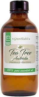 Tea Tree Essential Oil (Australia) – 4 fl oz (118 ml) Glass Bottle w/Cap – 100% Pure Essential Oil – GreenHealth