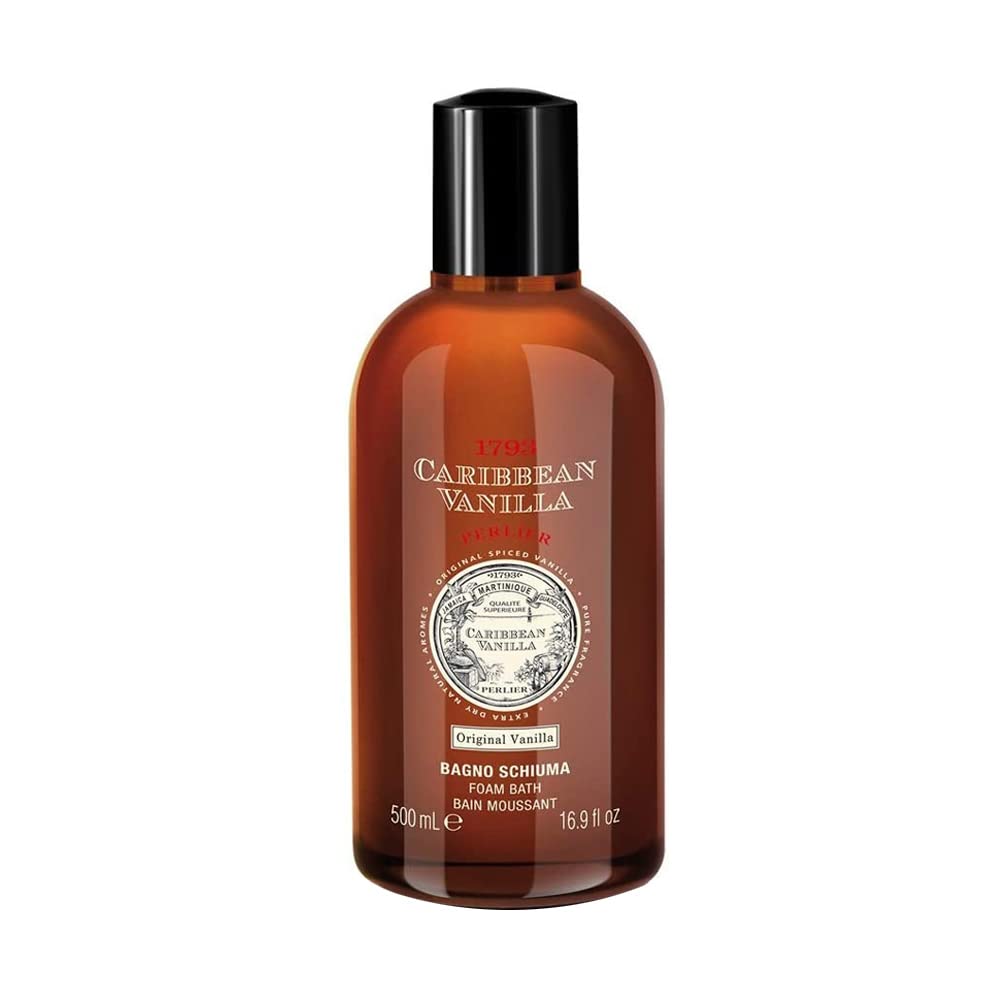 Perlier: "1783 Caribbean Vanilla" Foam Bath, Original Vanilla Scent 16.9 Fluid Ounces (500mL) Bottle [ Italian Import ]