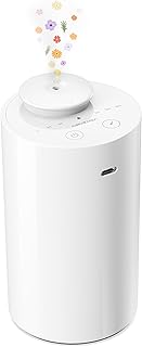 Airversa Waterless Diffuser for Essential Oil, Car Diffsuer, Battery Operated Nebulizer, 0.7 Fl Oz/ 20mL, Mini Scent Air Machine, 3 Timers & 3 Mist Levels for Home, Room, Car, Office - AN6 White