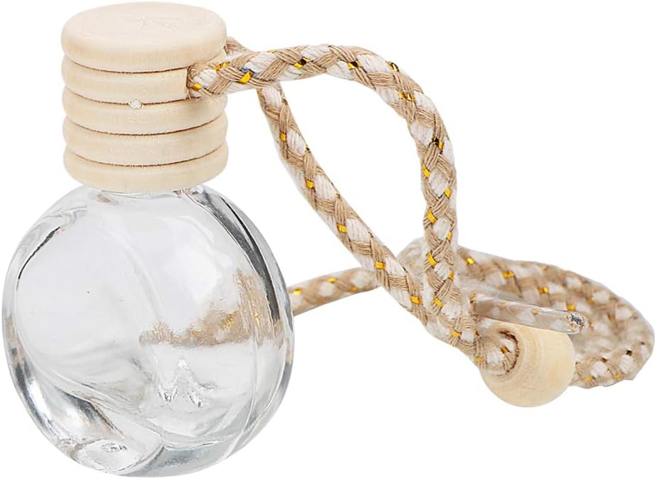 Car Aromatherapy Essential Oil Diffuser Bottle,10 Pack Car Air Freshener Bottle Empty Hanging Perfume Bottle Fragrance Decor Accessories Auto Window Ornament (round)