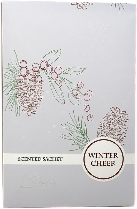 Floral Simplicity Winter Cheer Scented Sachets Pack of 3, Fall &amp; Winter - Long-Lasting Scented Bags, Home Fragrance, Air Freshener &amp; Deodorizer for Closet, Room, Drawer, or Cars, Made in USA