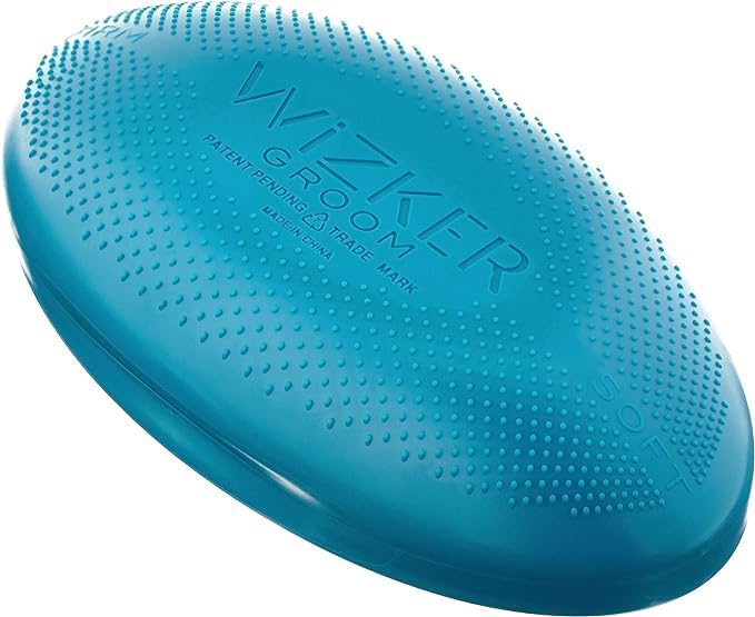 WIZKER Ingrown Hair Brush - 2-in-1 Exfoliating Brush for Razor Bumps, Sensitive Skin - Soft and Firm Bristles, Face Body Scrubber, Waterproof, Mold Resistant - Deep Blue