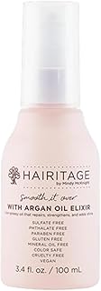 Hairitage Argan Oil Hair Oil Spray for Frizzy, Curly + Dry Damaged Hair - Lightweight Hair Oil Conditioner for Women + Men - Styling + Finishing + Control Flyaways - Moisturize + Repair Hair