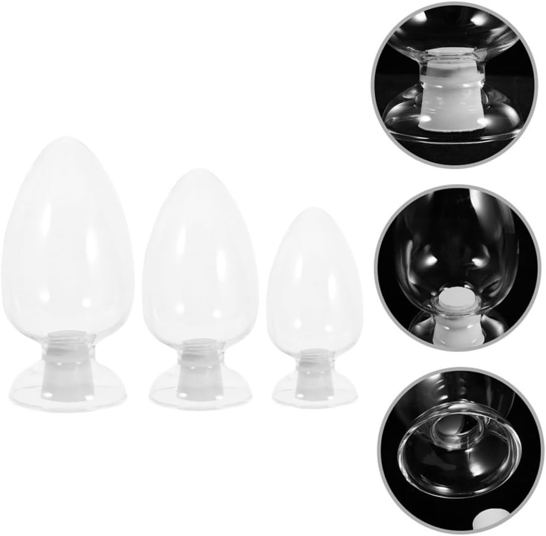 3Pcs Transparent Glass Match Holders Decorative Storage Jars for Matches Compact Cloche Design for Home Decor present for Candle Lovers Lightweight and Versatile