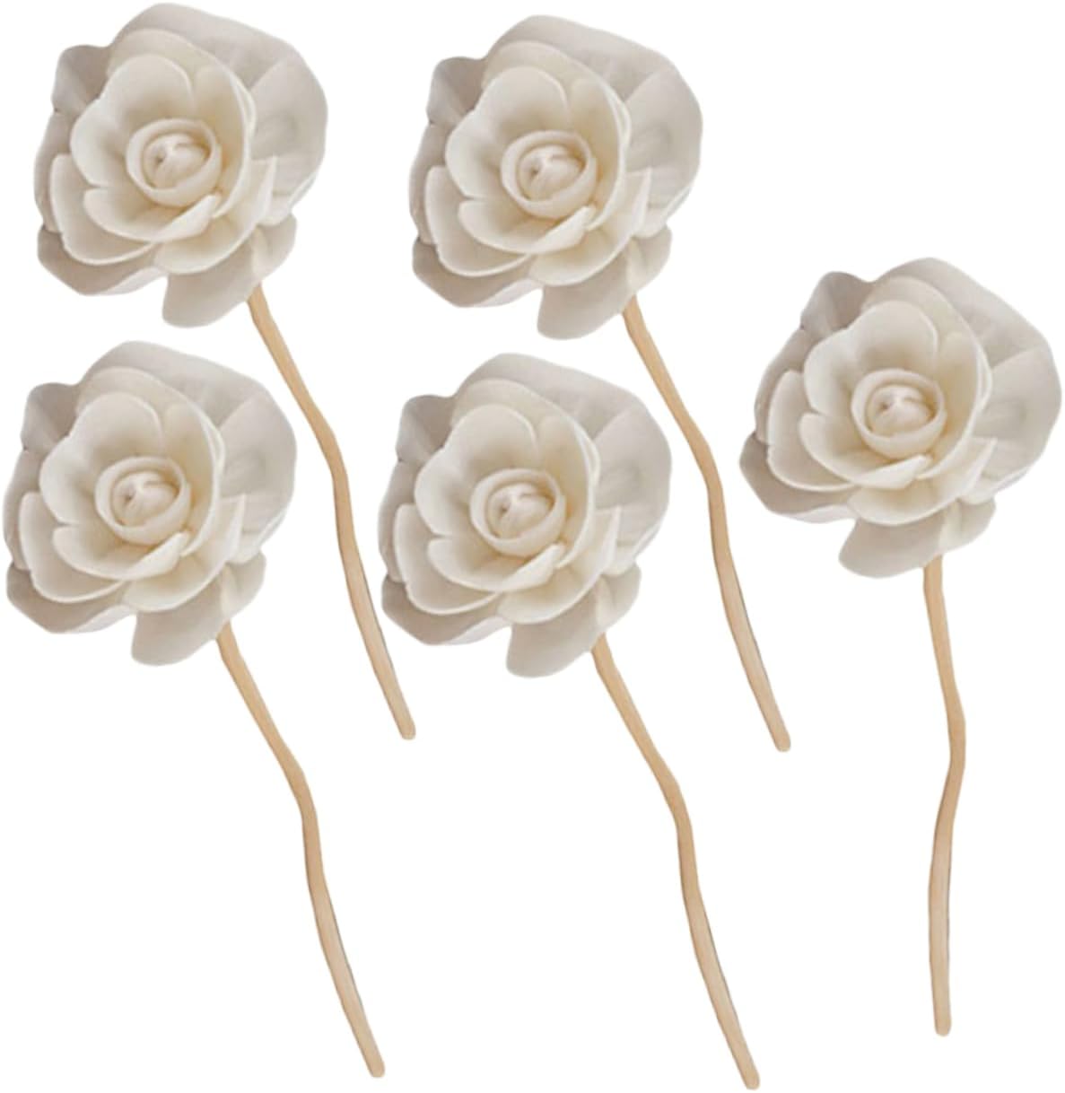 Ipetboom 5PCS Rattan Flower Aromatherapy Diffuser Sticks Natural Fragrance Reeds for Home Wedding Decor Scented Replacement Rods for Oil Diffusers