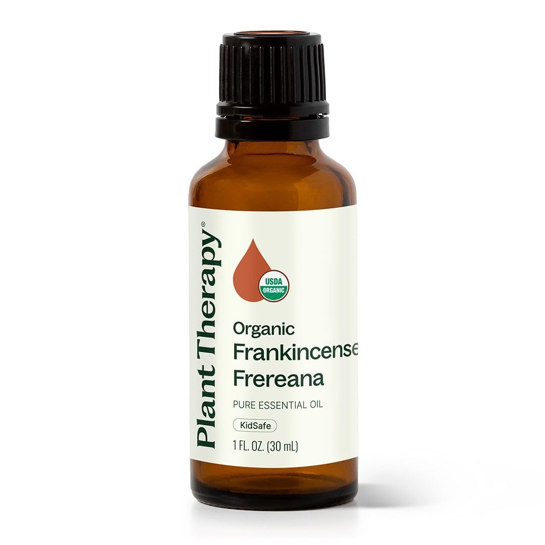 Plant Therapy Organic Frankincense Frereana Essential Oil 30 mL (1 oz), 100% Pure, USDA Certified Organic, Undiluted Aromatherapy Oil for Skin Care, Immune Support & Relaxation