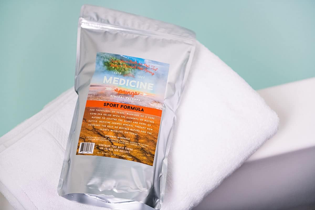 Medicine Springs Sport Mineral Salts for Bath - Natural Dead Sea Bath Salts Magnesium Soak - Hot Springs Spa Salt for Relaxation & Skin Care - Luxurious Bathtub Experience