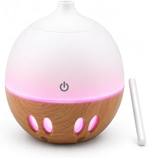 MAXALYOL Aromatherapy Diffuser, 130ml Essential Oil Diffuser, Color Changing LED, Round Vase Design, Small Humidifier for Home and Office