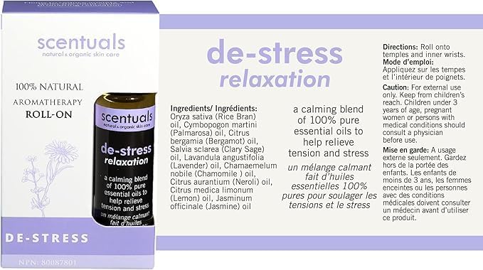 Essential Oil Blend Roll On Set of 2, 100% Pure Natural, Helps to Induce Relaxation and Calmness, Aromatherapy for Busy Men & Women. 9 ml x 2 | 0.3 oz x 2