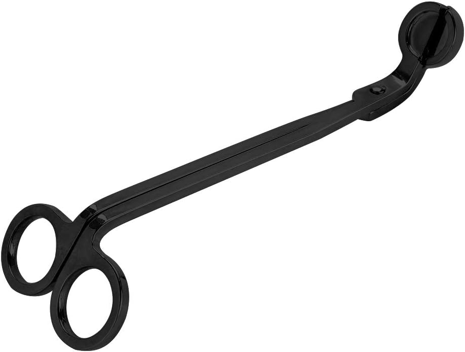 Stainless Steel Candle Wick Trimmer, Plating Rust Heart Scissors Tool with Smooth Edges, for Safe Candle Maintenance (Black)