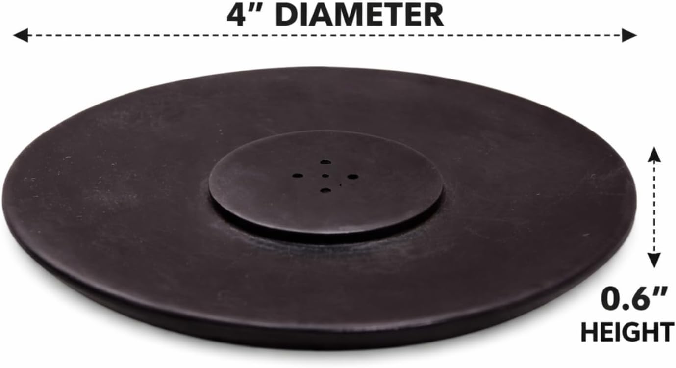 Handmade Marble Incense Stick Holder, Black, 4 inch | Round Incense Burner, Multiple Holes, Decorative Ash Catcher, Home and Office Decor