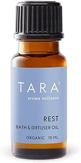 TARA Spa Therapy Rest Bath & Diffuser Oil – 100% Unadulterated Essential Oils, Organic Aromatherapy Blend for Deep Relaxation & Sleep Support, Lavender, Chamomile & Sandalwood, 10ml