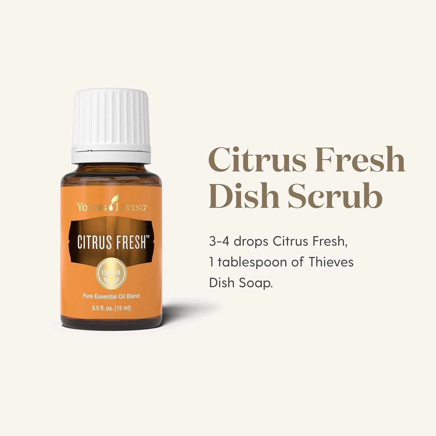 Young Living Citrus Fresh Essential Oil 15ml - Antioxidants, Essential Oils for Body, Orange, Uplifting and Refreshing Aroma When Diffused