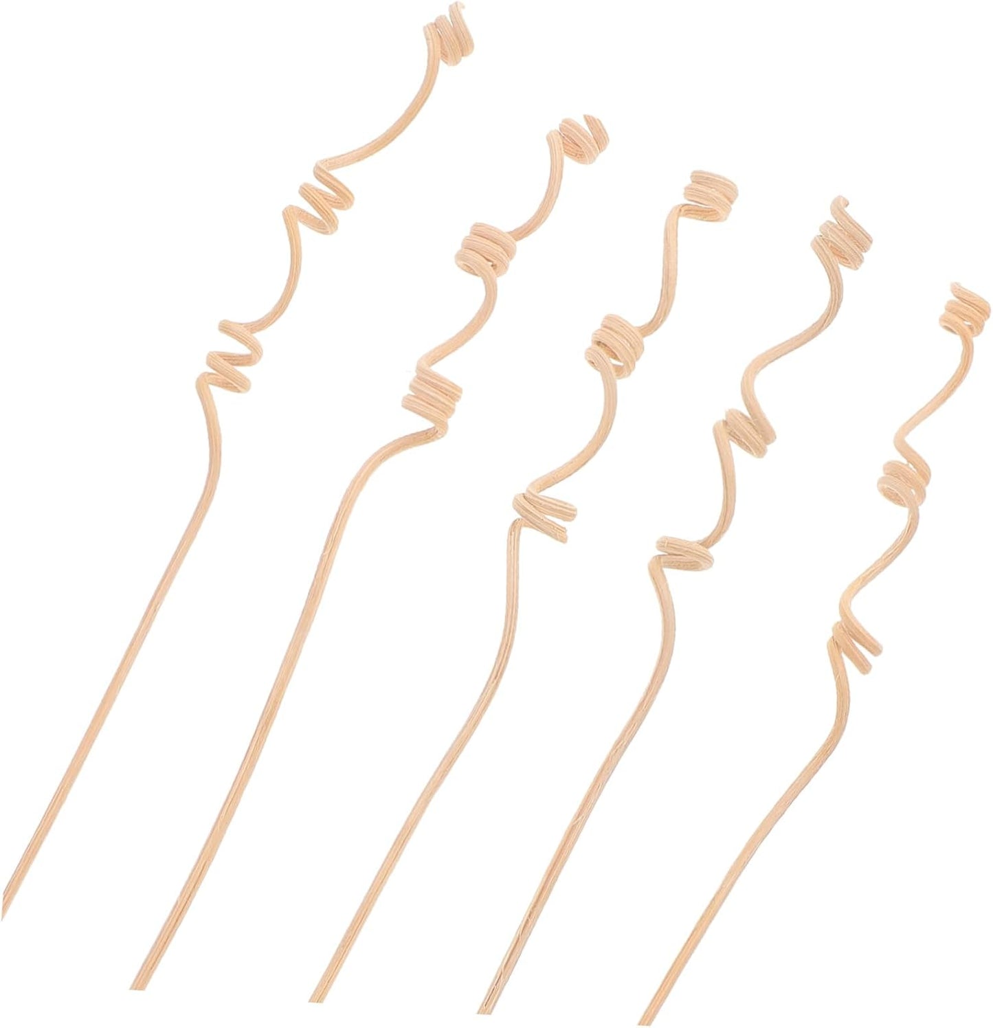 20pcs Multi-Spiral Rattan Diffuser Sticks Natural Fragrance Reeds for Essential Oils Home Fragrance and Air Freshening Light Yellow for Living Room Bathroom Office
