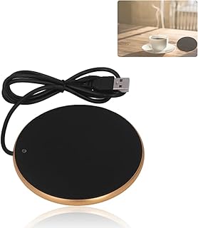 5V 2A USB Candle Warmer, 4.1in Coffee Mug Cup Warmer With Smart Power Off Function, 55C Constant Temperature for Home and Office (Gold)