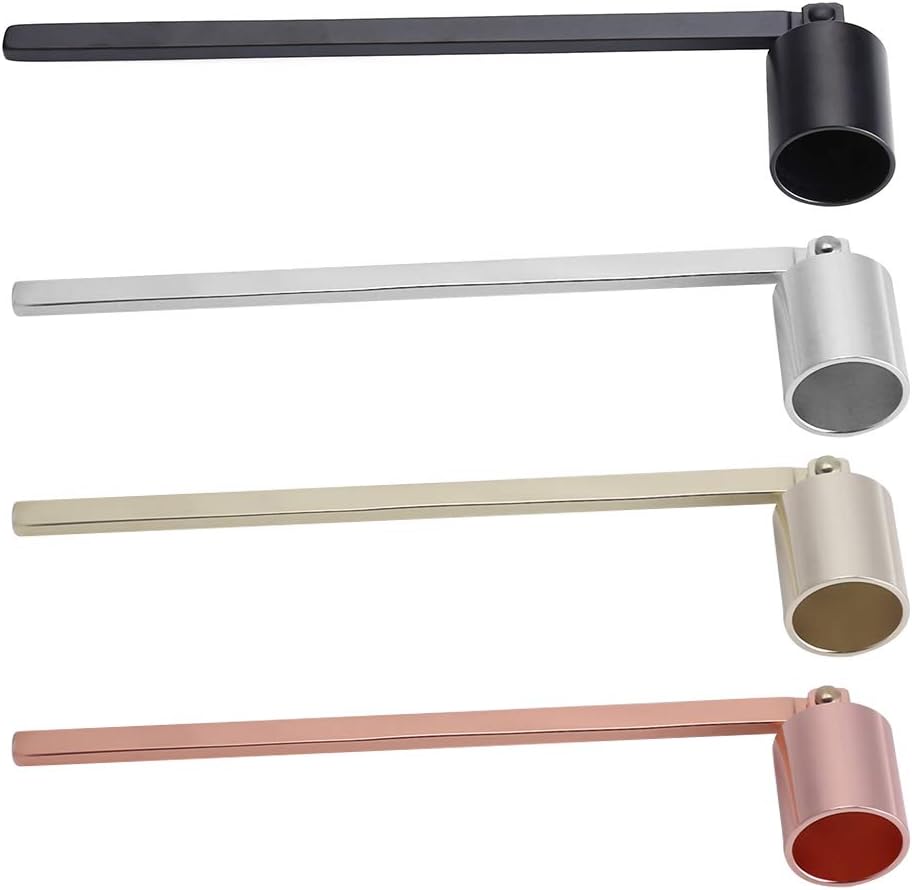 Candle Snuffer Black Elegant Candle Extinguisher Stainless Steel Candle Stopper Candle Accessory with Long Handle for Safe Extinguishing of Candle Wick Flame, 4 Colors