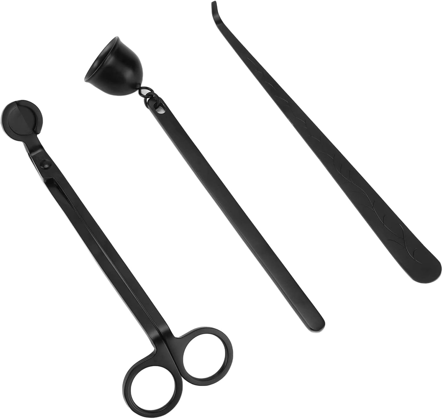 Candle Tool Set, Wick Trimmer and Dipper, Stainless Steel Candle Extinguisher with Wick Scissors and Hook, Elegant for Aromatherapy Candles, for Candle Lovers