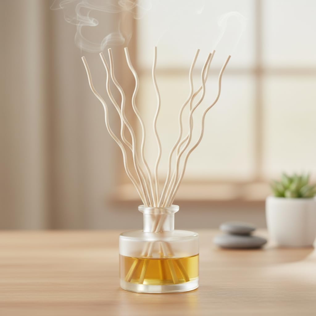 20Pcs Wavy Rattan Reed Diffuser Sticks, Natural Rattan Fragrance Aromatherapy Volatile Replacement Refill Essential Sticks