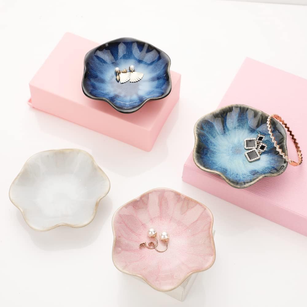 Binoster Ceramic Jewelry Dish, Leaf Jewelry Tray, Key Tray, Jewelry Holder, Small Ring Dish Holder, Jewelry Plate, Trinket Tray, Catchall Tray, Nightstand Decor for Entryway Table, Room Decor