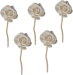 HEALLILY 5 Pcs Natural Wavy Rattan Diffuser Sticks Essential Oil Reeds for Home Fragrance and Aromatherapy Porous Aroma Oil Diffuser Accessories with Flower Design for Living Bathroom
