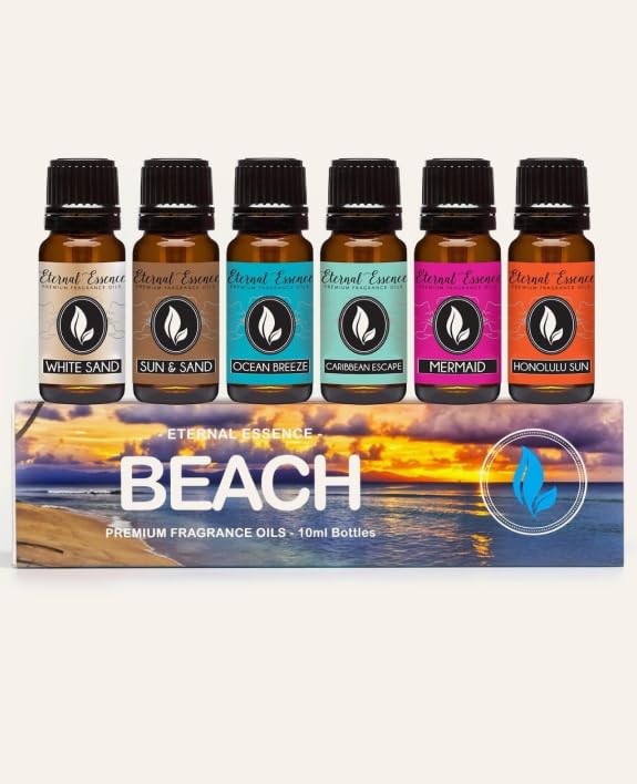 Eternal Essence Oils Beach Set of 6 Premium Fragrance Oils - Includes White Sand